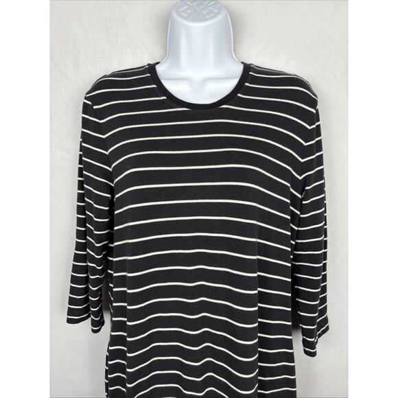 Marine Layer Mackenzie Striped Dress Women's Medium Black White Casual Pockets - Picture 2 of 10